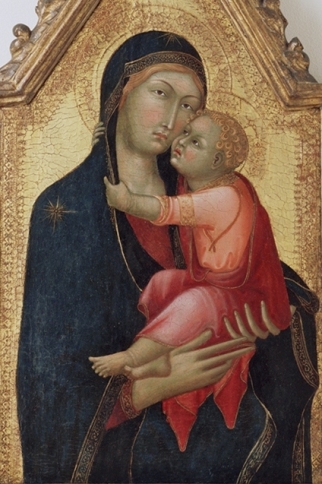 Madonna and Child ca. 1350 by Barna da Siena fl. 1330-1350  Princeton University Museum  61.35